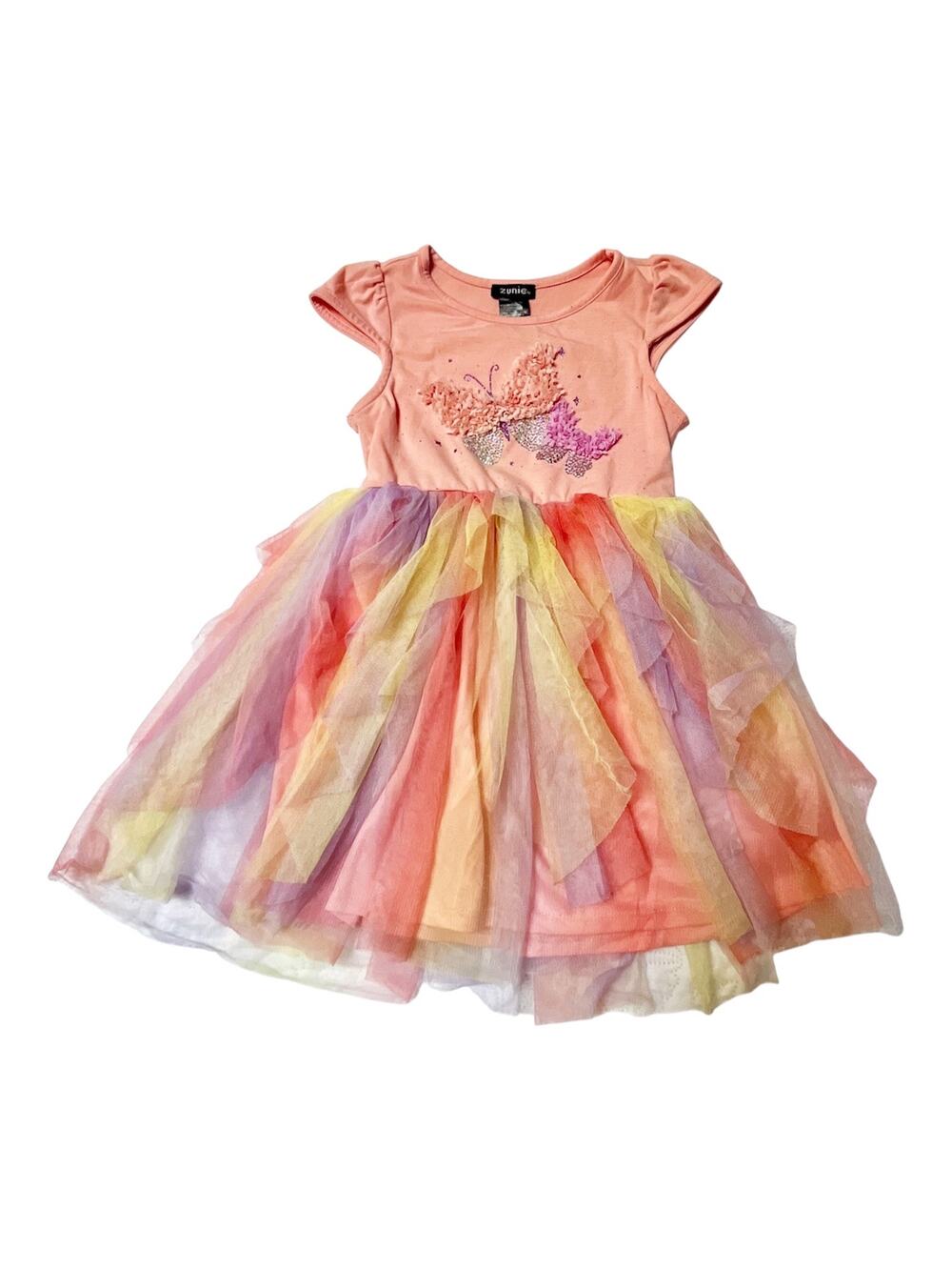 Zunie Butterfly Appliqué Tulle Dress Size 5